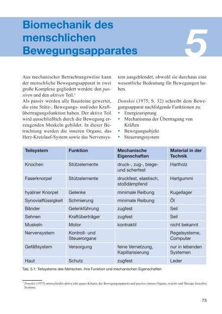 Biomechanik des menschlichen Bewegungsapparates - Spitta