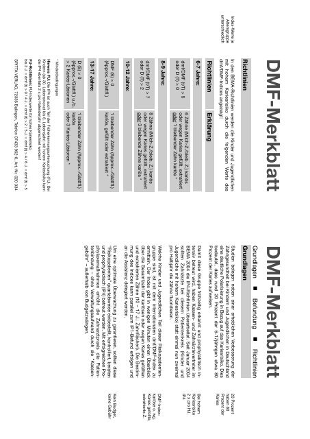 DMF-MerkblattGrundlagen DMF-Merkblatt - Spitta Verlag