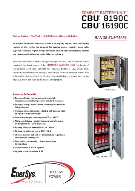 Energy Saving - Flat Pack - Enersys - EMEA