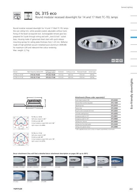 Round modular recessed downlight DL 315 eco - Spittler