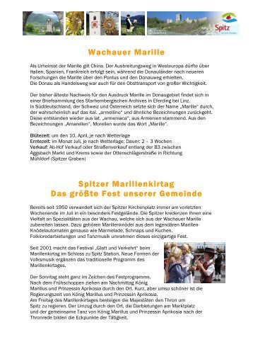 Wachauer Marille Spitzer Marillenkirtag Das größte Fest unserer ...