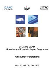 25 Jahre DAAD Sprache und Praxis in Japan Programm ...