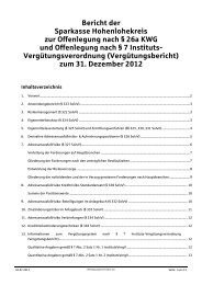 Offenlegungsbericht 2012 - Sparkasse Hohenlohekreis