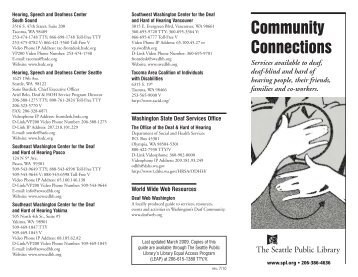 Community Connections Brochure - Seattle Public Library