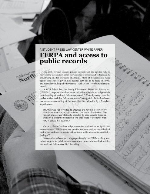 Ferpa And Access To Public Records Student Press Law Center