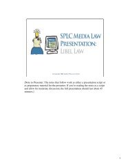 Presentation Notes - Student Press Law Center