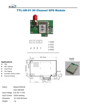 TTL-UR-91 50 Channel GPS Module - RFPhone