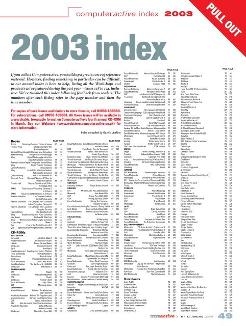 2003 Index - Computeractive