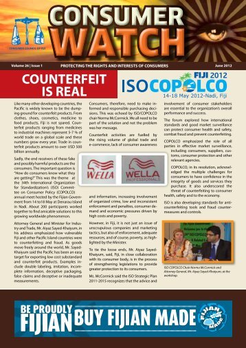 COUNTERFEIT IS REAL - Consumer Council Of Fiji