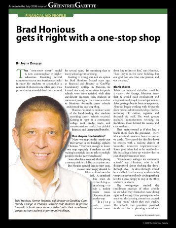 Brad Honious gets it right with a one-stop shop - Valencia College