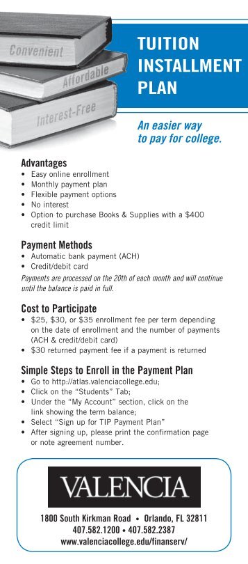 TUITION INSTALLMENT PLAN - Valencia College