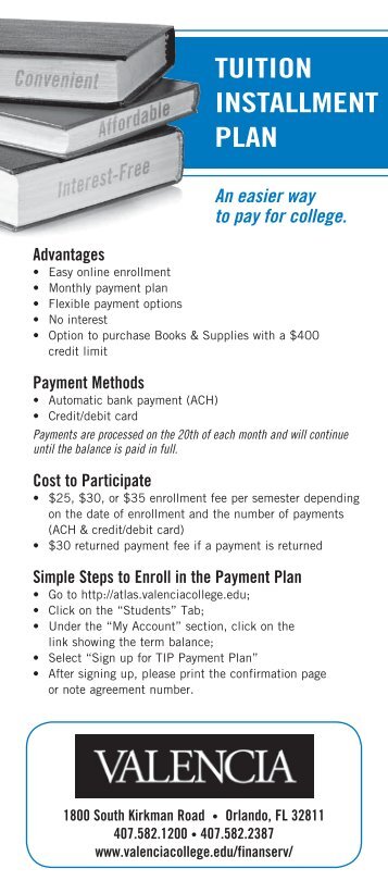 TUITION INSTALLMENT PLAN - Valencia College