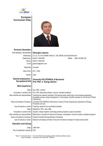 Europass Curriculum Vitae