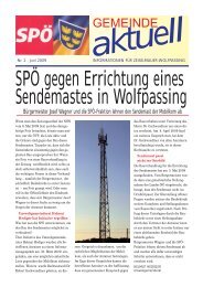SPÃ Zeitung Juni 2009 - SPÃ Zeiselmauer-Wolfpassing