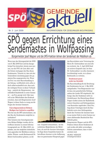 SPÃ Zeitung Juni 2009 - SPÃ Zeiselmauer-Wolfpassing