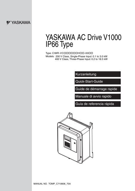 YASKAWA AC Drive V1000 IP66 Type