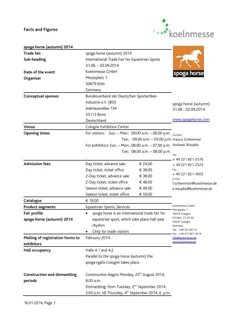 Fact and figures - Spoga+Gafa