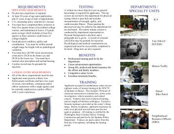 SPD Police Officer Recruiting Brochure - Spokane Police Department