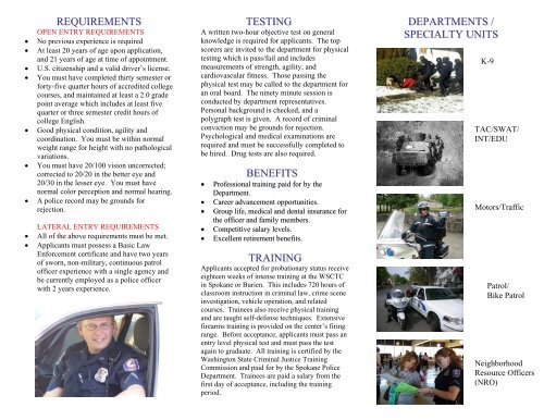 SPD Police Officer Recruiting Brochure - Spokane Police Department