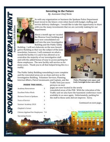 September 2010 Edition SPD Newsletter - Spokane Police ...