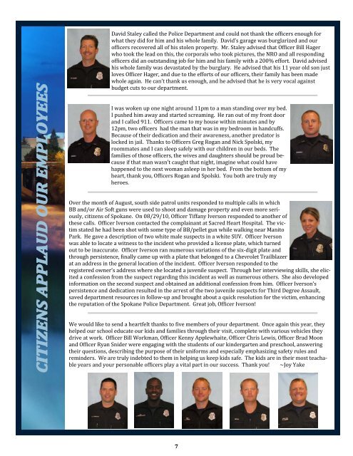 September 2010 Edition SPD Newsletter - Spokane Police ...