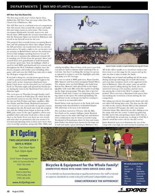 IN THIS ISSUE [CYCLING CAROLINE COUNTY ... - Spokes Magazine