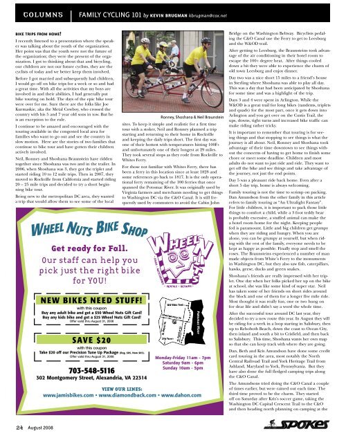 IN THIS ISSUE [CYCLING CAROLINE COUNTY ... - Spokes Magazine