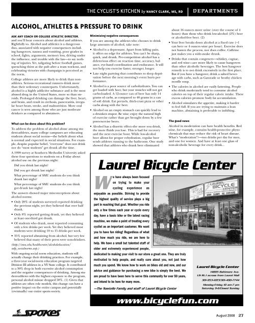 IN THIS ISSUE [CYCLING CAROLINE COUNTY ... - Spokes Magazine