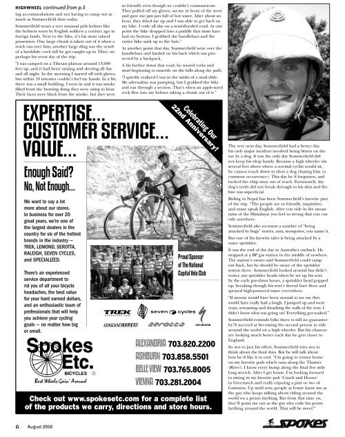 IN THIS ISSUE [CYCLING CAROLINE COUNTY ... - Spokes Magazine