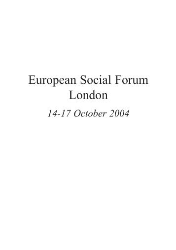 European Social Forum London - Spokesman Books