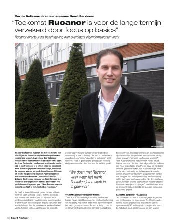 â Toekomst Rucanor is voor de lange termijn ... - Sport Partner