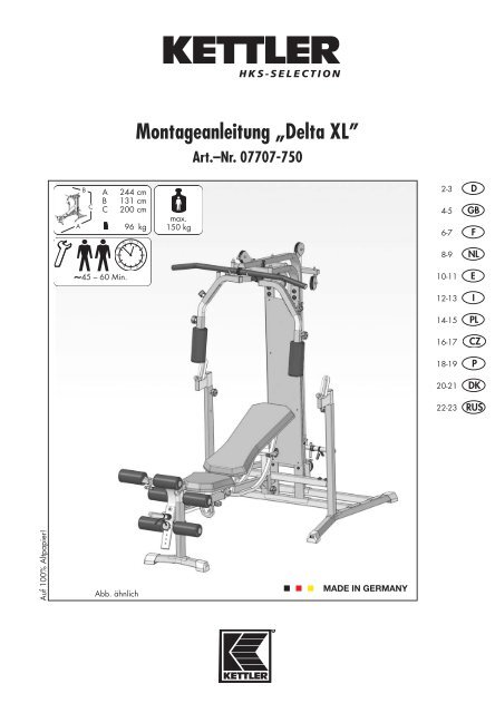 Montageanleitung „Delta XL” - Sport-Thieme.at