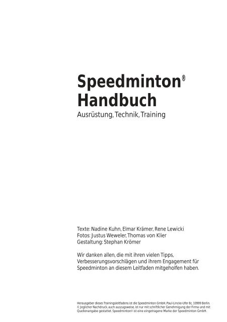 Speedminton® Handbuch - Sport-Thieme