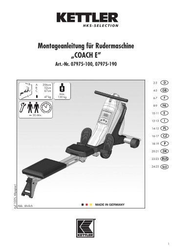 Montageanleitung für Rudermaschine „COACH E” Art. - Sport-Thieme