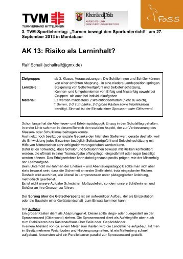 AK 13: Risiko als Lerninhalt?