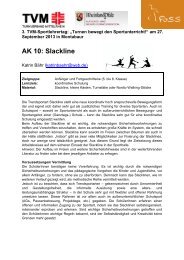 AK 10: Slackline - Institut für Sport und Sportwissenschaft - KIT