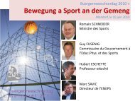 Bewegung a Sport an der Gemeng - Sports .lu