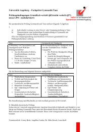 Gymnastik und Tanz Examen vertieft / nicht vertieft - Sportzentrum ...