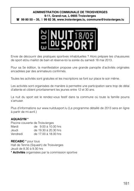 calendrier 2013 - Sports .lu