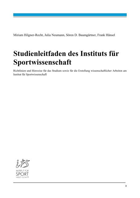 Studienleitfaden IfS TUD - Institut fÃ¼r Sportwissenschaften