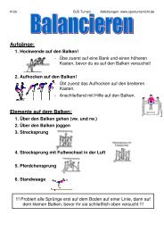 AufgÃ¤nge: Elemente auf dem Balken: