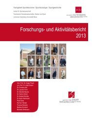 aktuelle Forschungs- und Aktivitätsbericht - Fachbereich Sport der ...