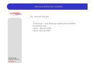 Wissenschaftliches Arbeiten Dr. Ronald Burger - Fachbereich Sport ...