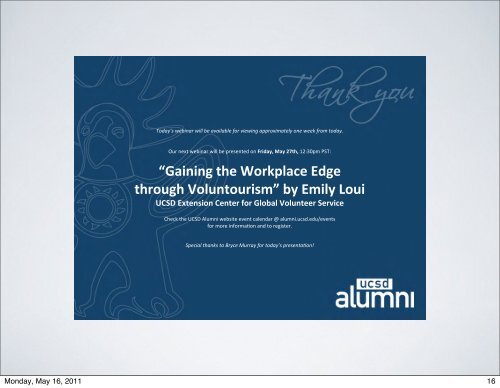 Presentation Slides (PDF) - UCSD Alumni