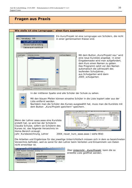 LANiS â Lehrer-Modul