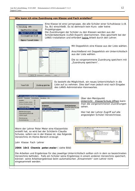 LANiS â Lehrer-Modul