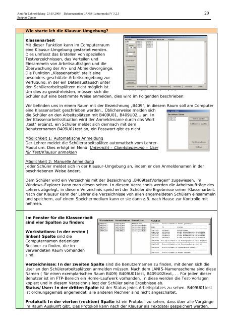 LANiS â Lehrer-Modul