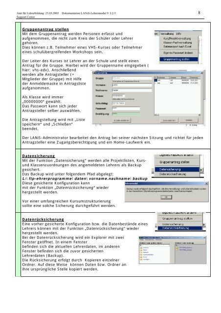 LANiS â Lehrer-Modul