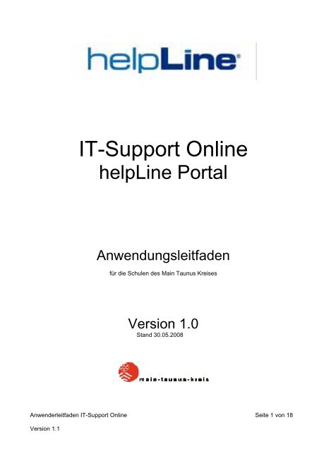 Handbuch fÃ¼r den IT-Support-Online im MTK - Hessen