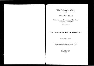 The Collected Works of EDITH STEIN ON THE PROBLEM OF EMPATHY